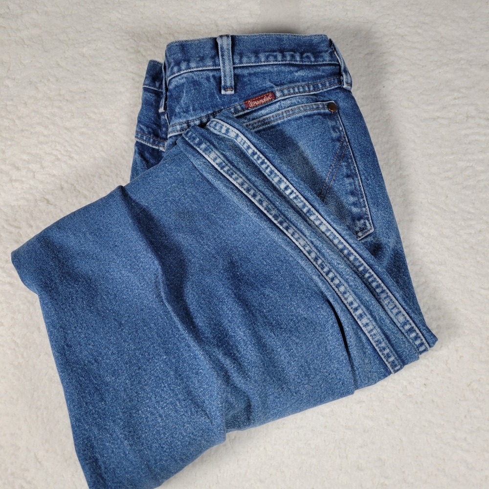 Wrangler Jeans Mens 38x34 (38x36) Blue Med Wash Straight Leg Western Denim Pants